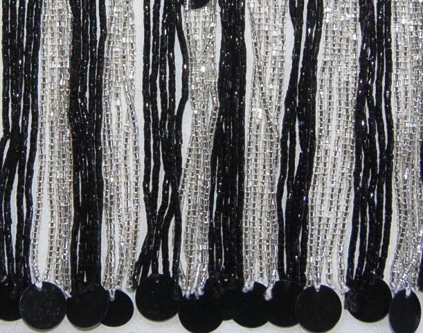 Black and Silver Stripe with Black Paillettes