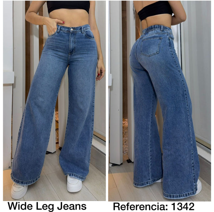 1342 PN DAMA JEANS PREMIUM BOTA RECTA PRETINA ENCAUCHADA