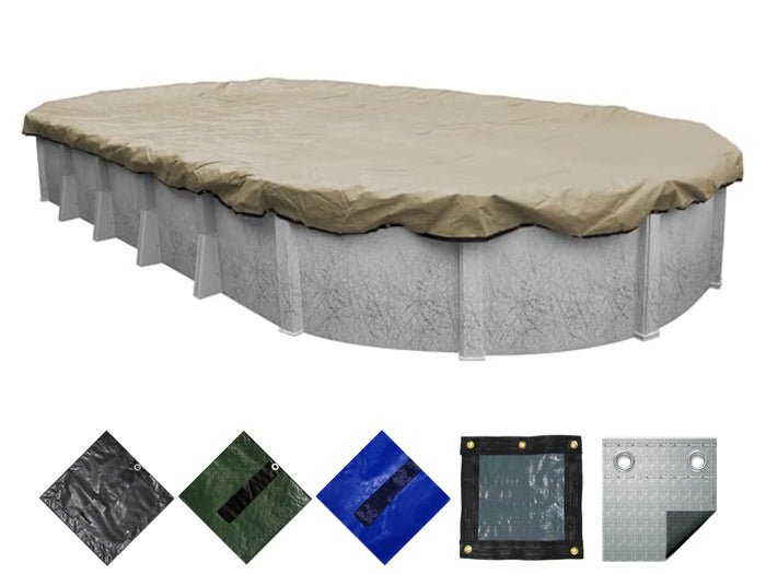 16' x 25' Oval Above Ground Swimming Pool Tarp Winter Cover