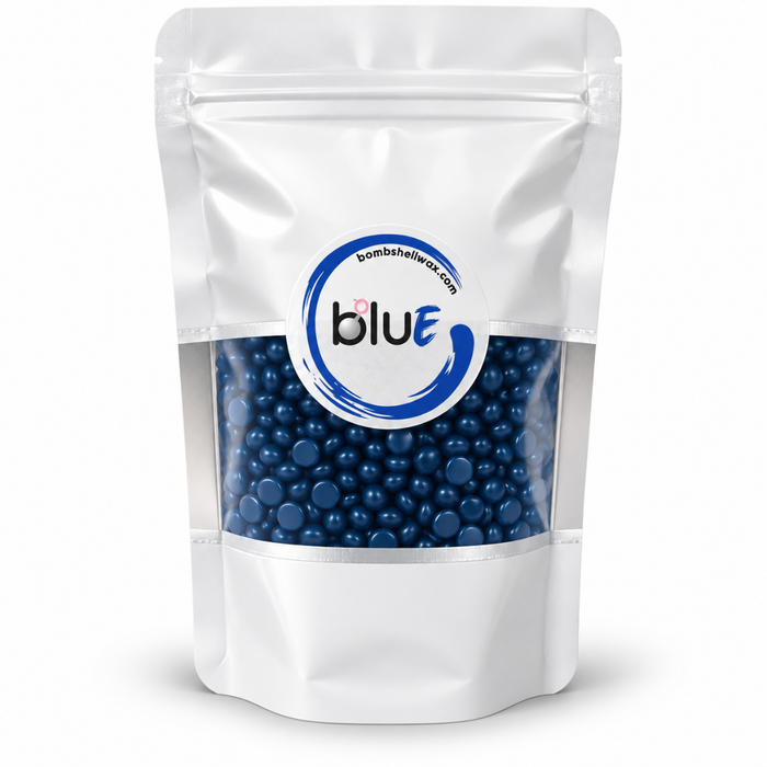 4 oz Bombshell bluE unscented blue hard wax bead sample with azulene for professional waxing