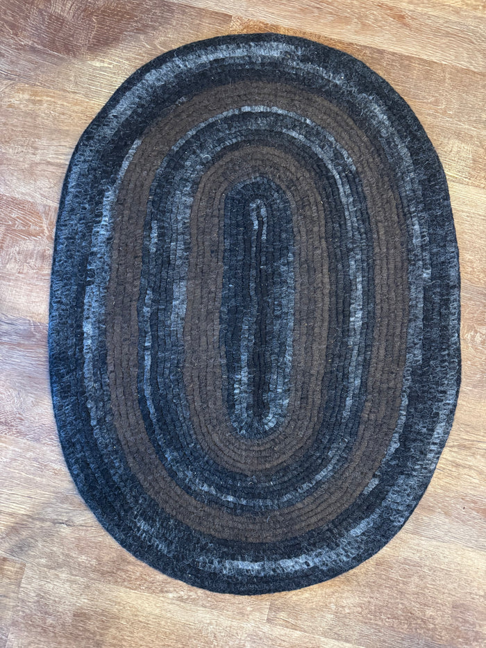 Rug from Enchanted Farms Alpaca Fiber!!! Dark Brown, Gray & Black