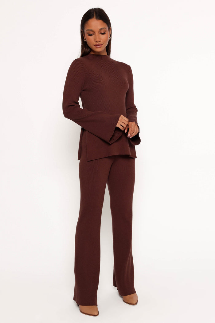 Petal and Pup USA BOTTOMS Adrienne Knit Pant - Chocolate