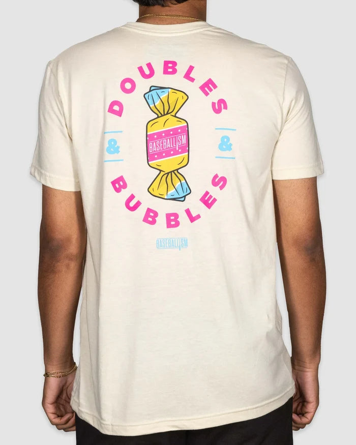 Adult Doubles & Bubbles Tee - Pink