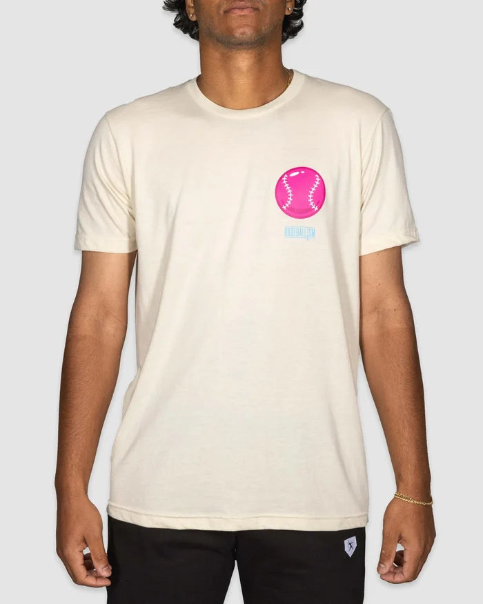 Adult Doubles & Bubbles Tee - Pink