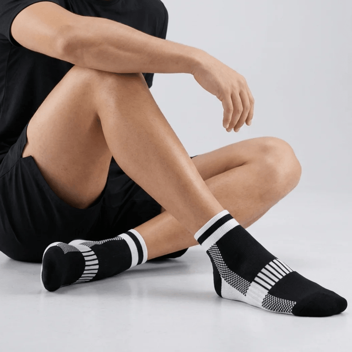 -Airofit Cushioned Ankle Socks-Black/white-