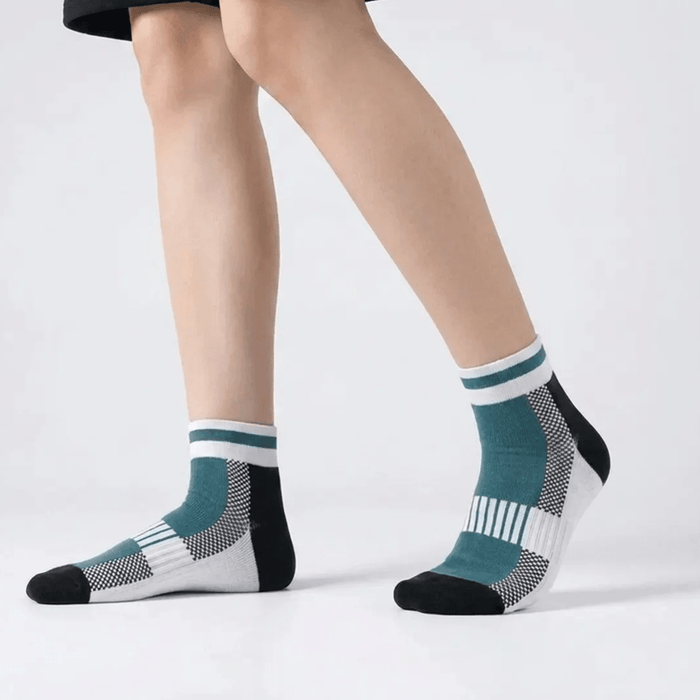 -Airofit Cushioned Ankle Socks-Green/White-