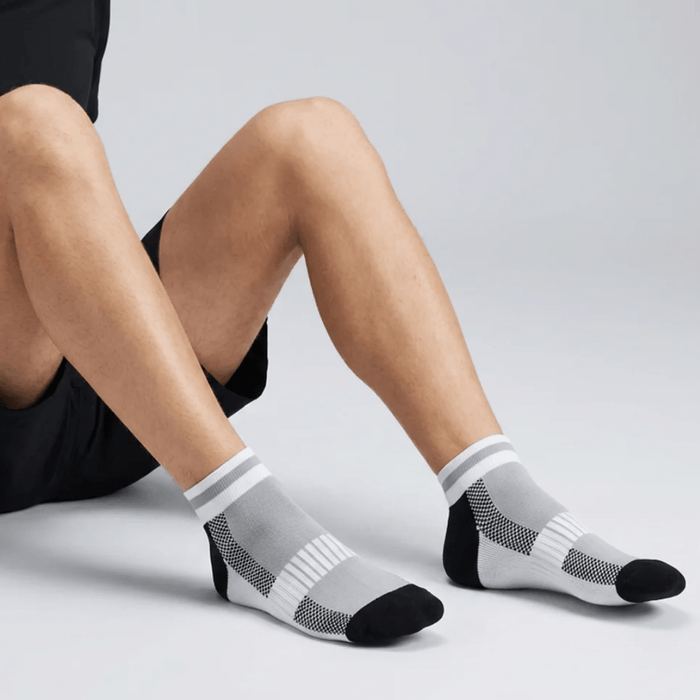 -Airofit Cushioned Ankle Socks-Grey/White-