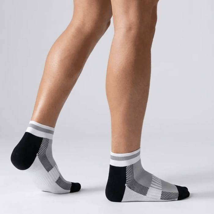 -Airofit Cushioned Ankle Socks-Grey/White-