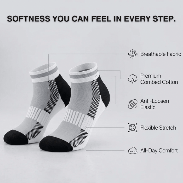 -Airofit Cushioned Ankle Socks-Grey/White-
