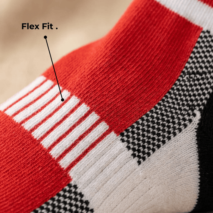 -Airofit Cushioned Ankle Socks-Red/white-