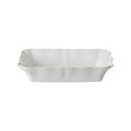 Alentejo White Stoneware Small Rectangular Baker — overall form and detail