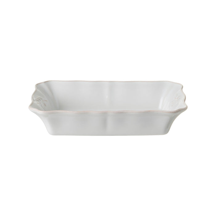Alentejo White Stoneware Small Rectangular Baker — overall form and detail