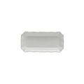 Alentejo White Stoneware Small Rectangular Tray — overall form and detail