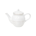 Alentejo White Stoneware Teapot — overall form and detail