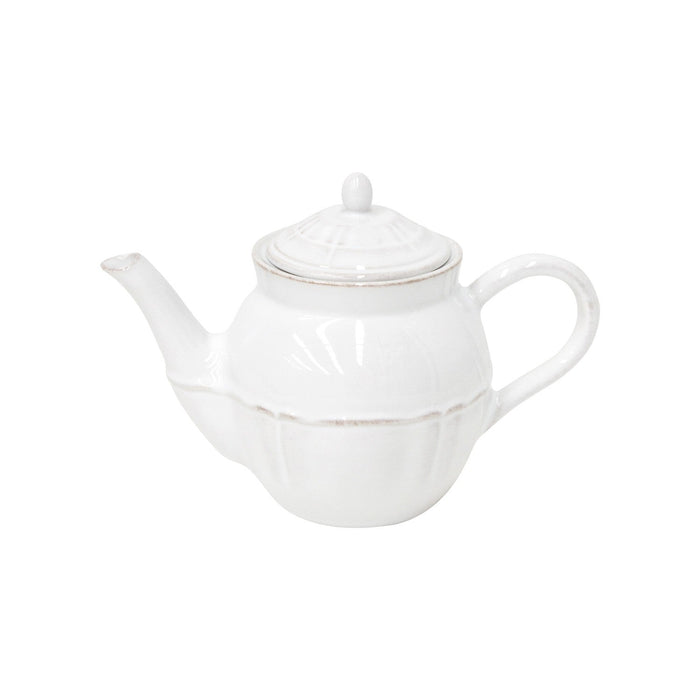Alentejo White Stoneware Teapot — overall form and detail