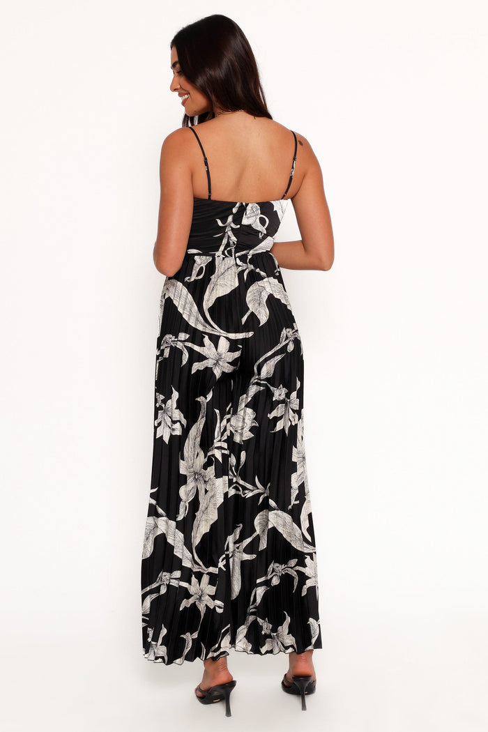 Petal and Pup USA PLAYSUITS Angelique Pleated Jumpsuit - Black Floral (Hold for Rack)