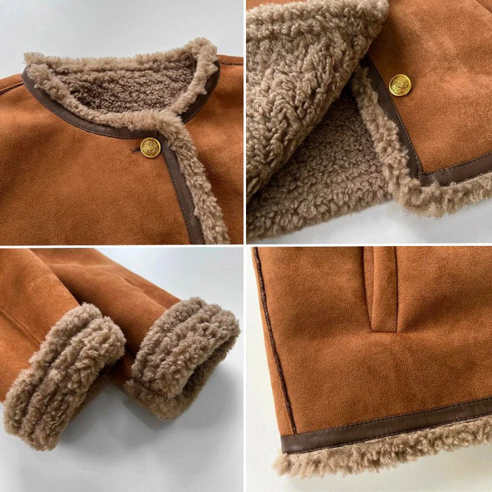 ANNA | Sheepskin Jacket with Button Detail