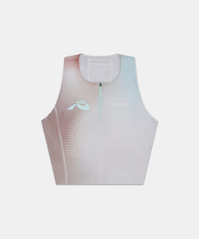 Ares™ Zip Front Race Crop - Minty Blue Gradient