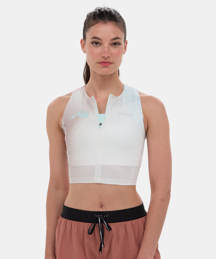 Ares™ Zip Front Race Crop - Minty Blue Gradient