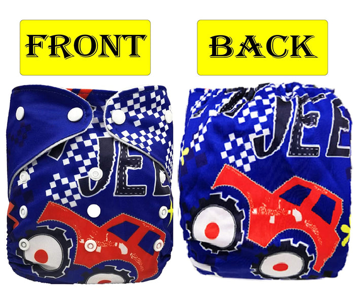 Babymoon 1 Cloth Diaper with 5Layers Grey Insert Premium Adjustable Reusable Cloth Diaper (Suv)