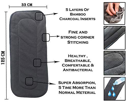 Babymoon 1 Cloth Diaper with 5Layers Grey Insert Premium Adjustable Reusable Cloth Diaper (Football)