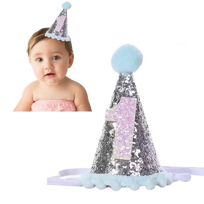 Babymoon 1 year Birthday Cone Cap Cake Smash Photography Cap (Blue)