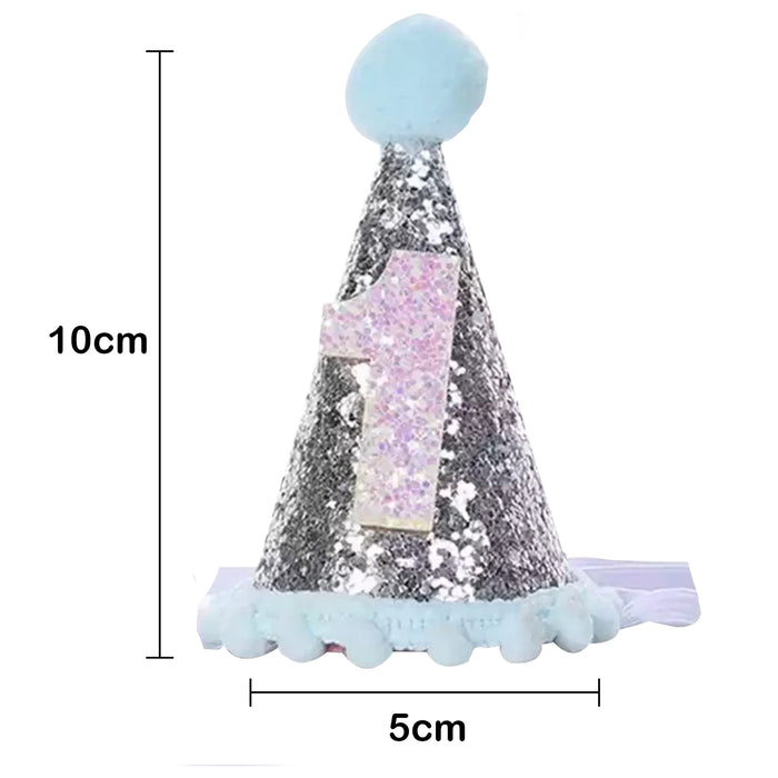 Babymoon 1 year Birthday Cone Cap Cake Smash Photography Cap (Blue)