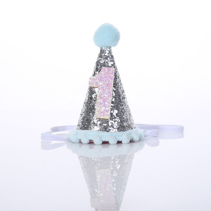 Babymoon 1 year Birthday Cone Cap Cake Smash Photography Cap (Blue)