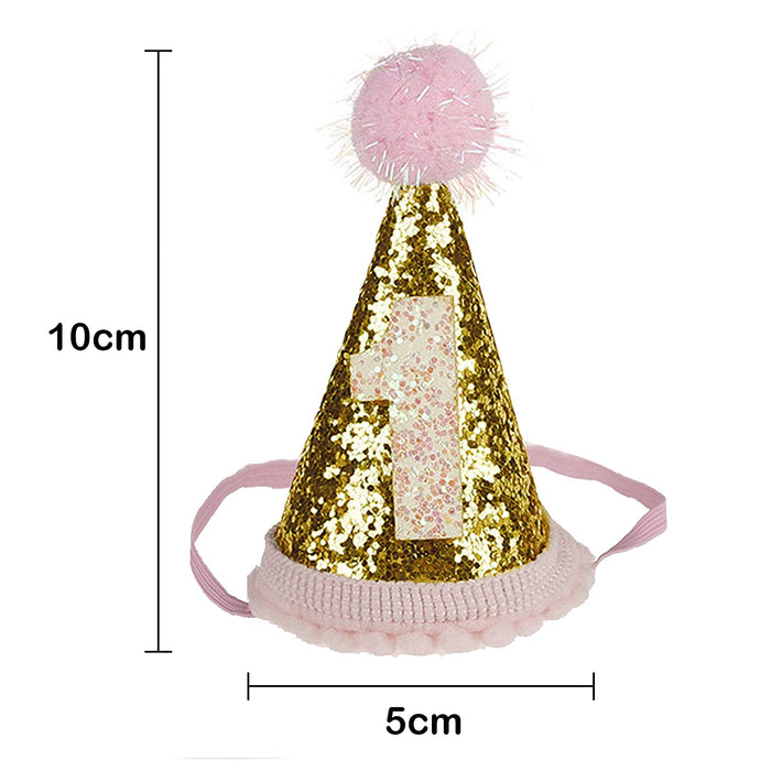 Babymoon 1 year Birthday Cone Cap Cake Smash Photography Cap (Pink)