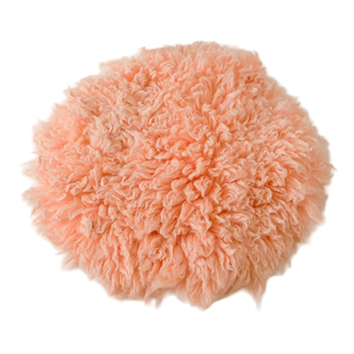 Babymoon 30CM | Round Wool Flokati Fur Blanket | Photoshoot Props | Orange