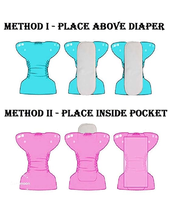 Babymoon 5 Layers Reusable Washable Cloth Diaper Nappy Inserts | Set of 5 | White