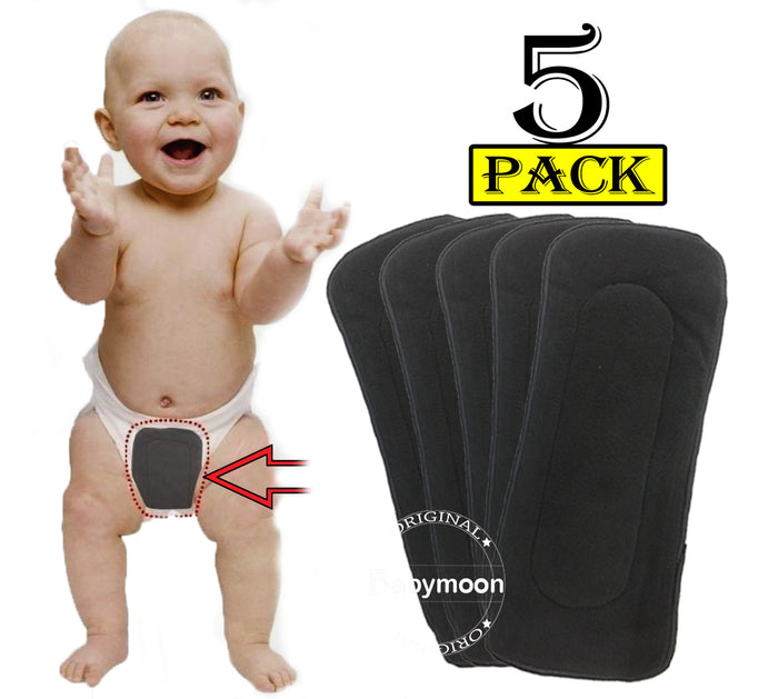 Babymoon 5 Layers Reusable Washable Cloth Diaper Nappy Inserts (Set of 5)