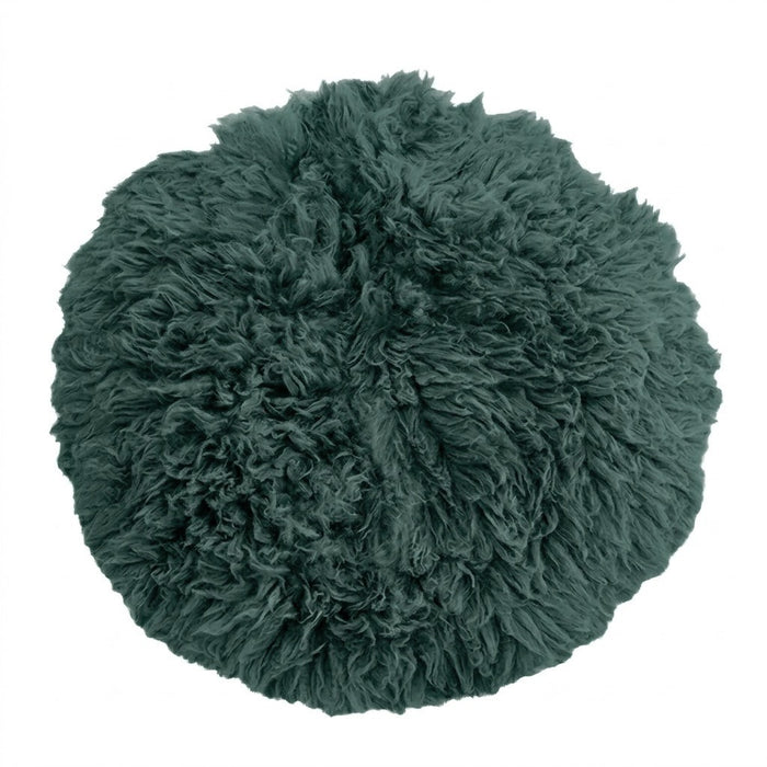 Babymoon (60CM) Round Wool Flokati Fur Blanket Photoshoot Props - Dark Green