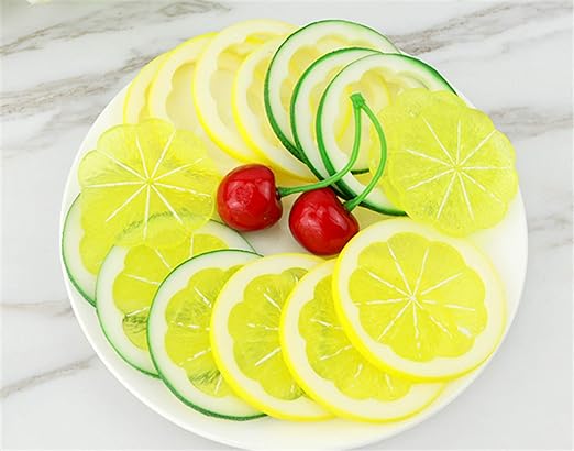 Babymoon Artificial 5 Lemons & 10 Lemon's Slices | Decorative Add-ons | Photography Props | Set of 15