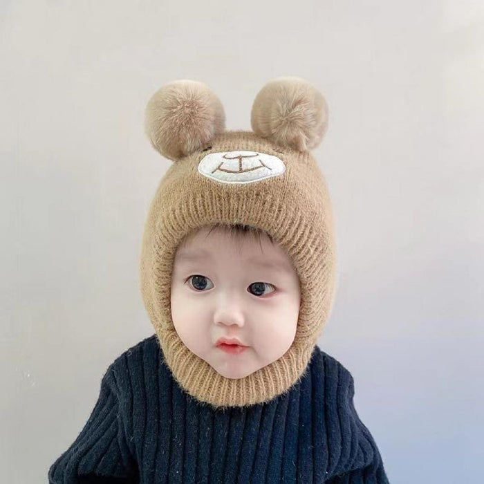Babymoon Baby Bear Winter Ear Protection Cap Kids Hat Boys Girls Cap | 0-24M | Brown