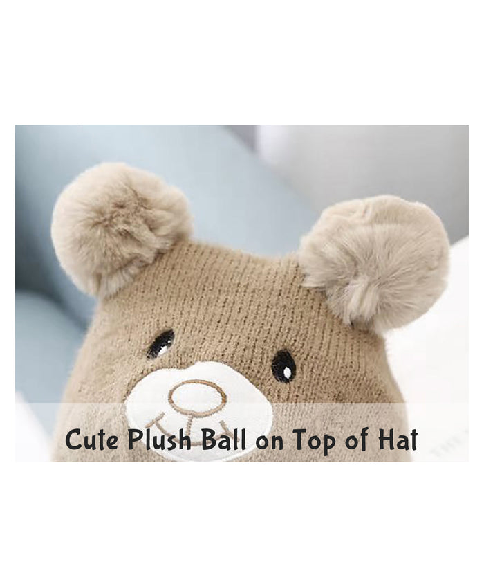 Babymoon Baby Bear Winter Ear Protection Cap Kids Hat Boys Girls Cap | 0-24M | Brown