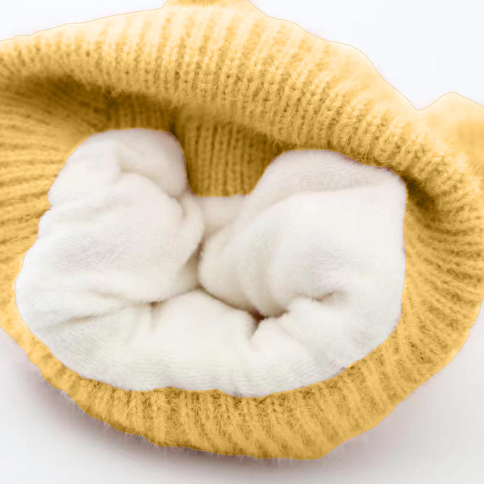 Babymoon Baby Bear Winter Ear Protection Cap Kids Hat Boys Girls Cap | 0-24M | Yellow