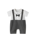 Babymoon Baby Chex Bow Romper | Baby Photoshoot Props Costumes | 9-12 months | White-Black