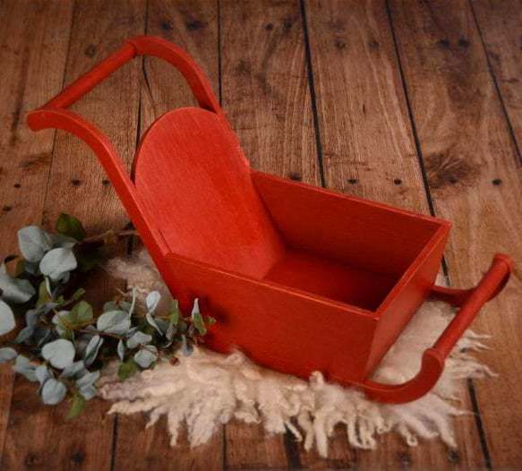 Babymoon Baby Christmas Sleigh | Santa Clause Wooden Cart