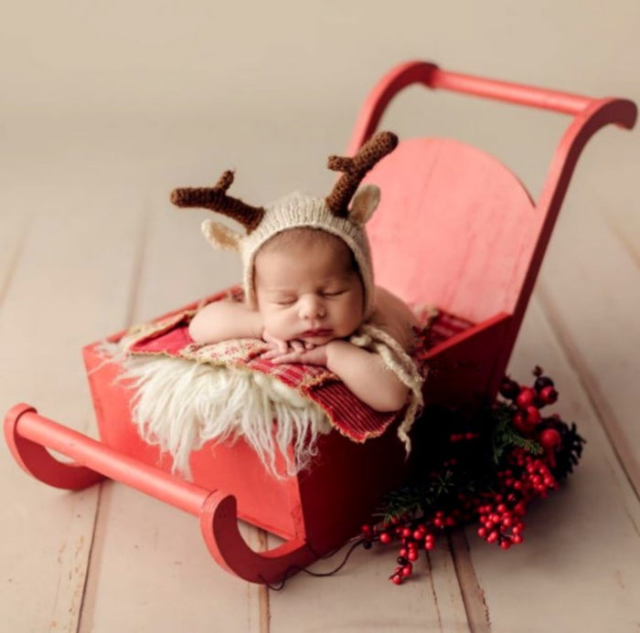Babymoon Baby Christmas Sleigh | Santa Clause Wooden Cart
