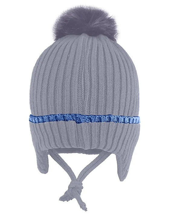 Babymoon Baby Dinosaur Design Cap with String Winter Kids Hat Boys Girls Caps | Grey | 1-15 Years