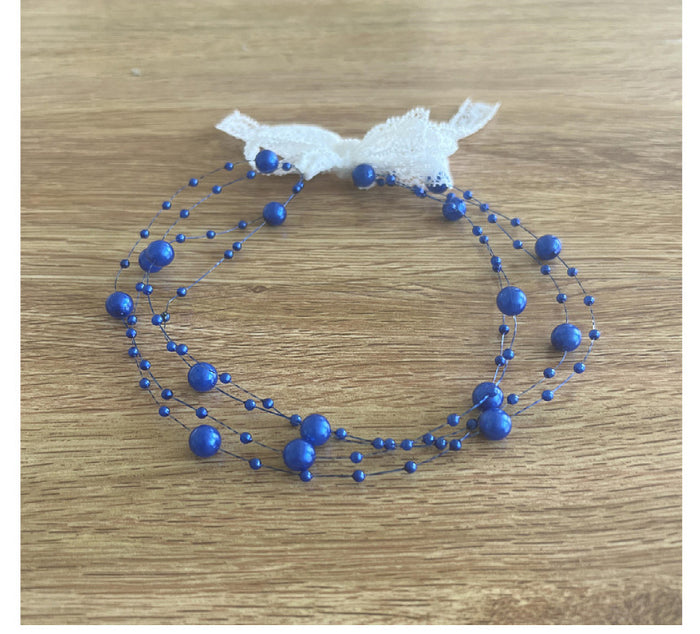 Babymoon Baby Girl' s Pearl Designer Headband | Girls Hair Accessories | Blue