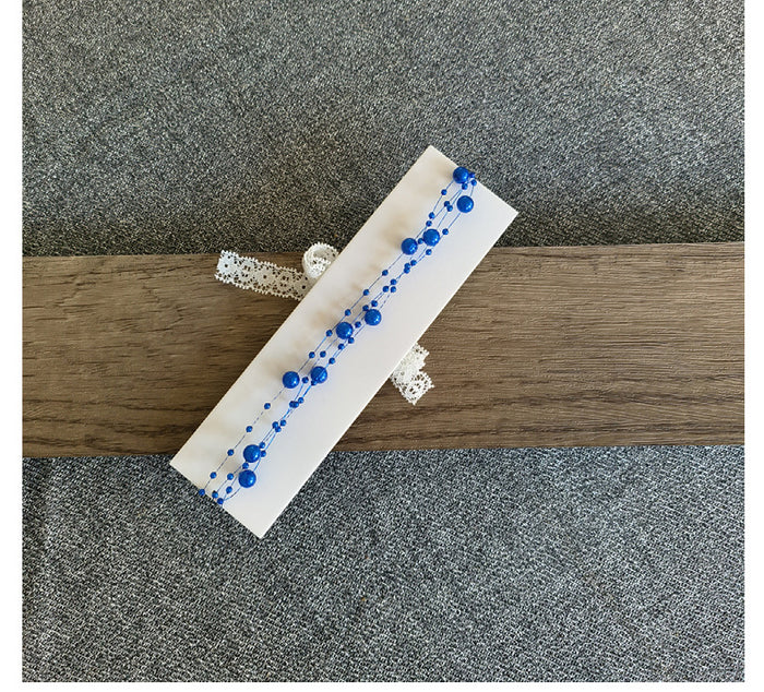 Babymoon Baby Girl' s Pearl Designer Headband | Girls Hair Accessories | Blue