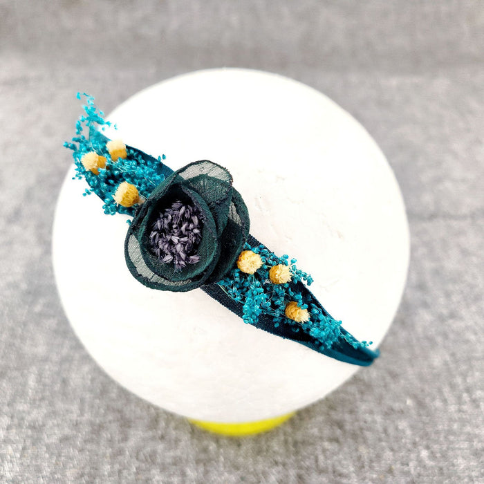 Babymoon Baby Girl's Designer Floral Headband | Girls Hair Accessories | Green Blue
