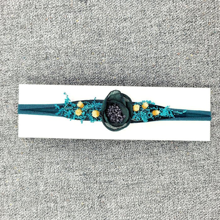 Babymoon Baby Girl's Designer Floral Headband | Girls Hair Accessories | Green Blue