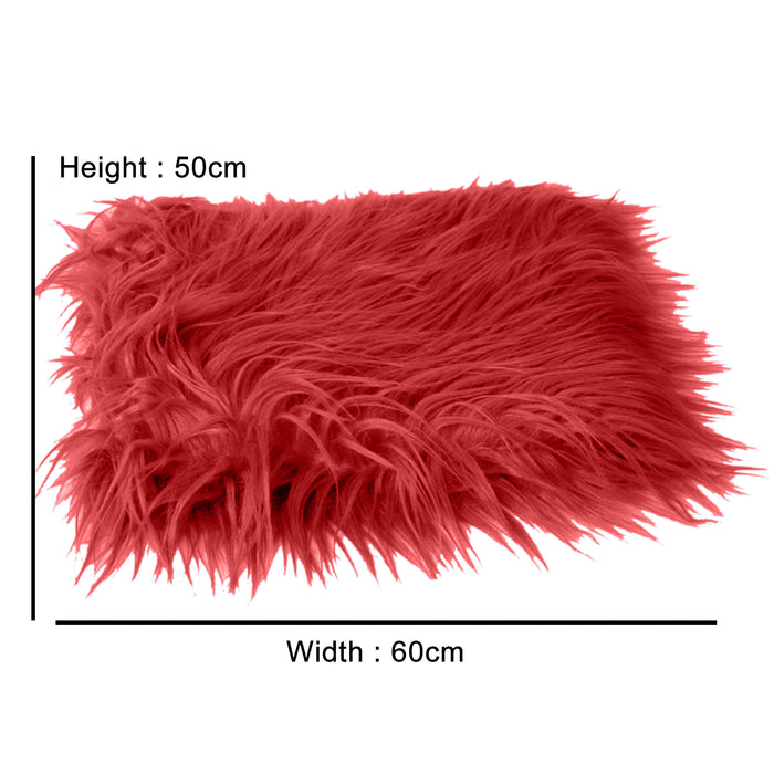 Babymoon Baby Kids Photoshoot Fur Blanket Props | Red