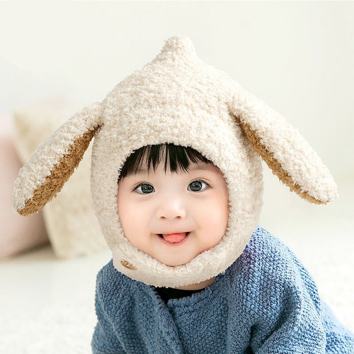 Babymoon Baby Rabbit Winter Ear Protection Cap Kids Hat Boys Girls Cap | 1-2Y | Beige