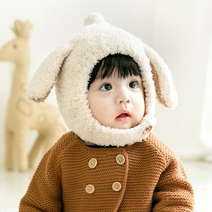 Babymoon Baby Rabbit Winter Ear Protection Cap Kids Hat Boys Girls Cap | 1-2Y | Beige