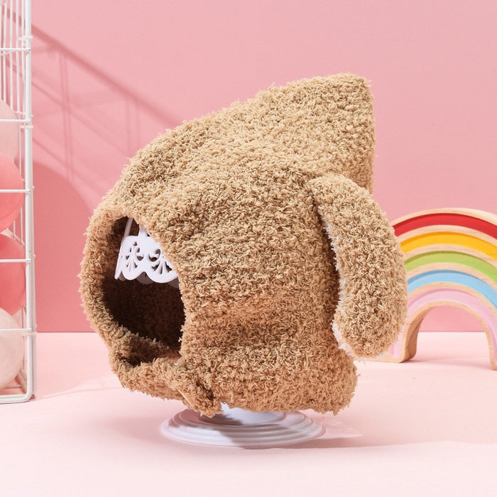 Babymoon Baby Rabbit Winter Ear Protection Cap Kids Hat Boys Girls Cap | 1-2Y | Brown