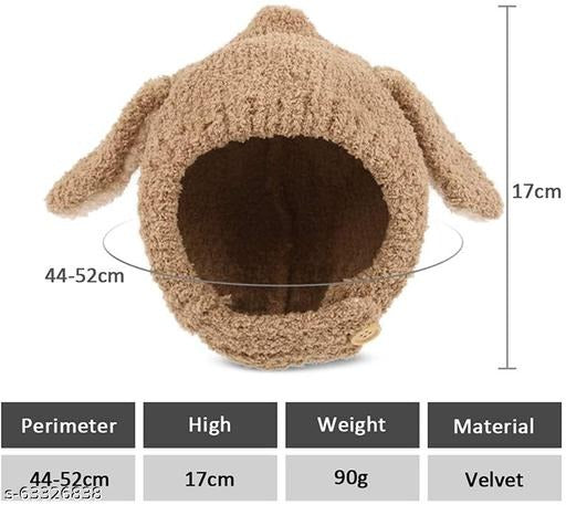 Babymoon Baby Rabbit Winter Ear Protection Cap Kids Hat Boys Girls Cap | 1-2Y | Brown